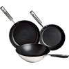 3-teiliges Brat- und Wokpfannen-Set von Amazon Basics