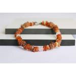 Bernsteinkette mit Rose Jade verziert