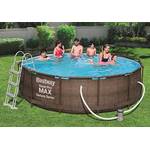Bestway Steel Pro Max Pool Rattan-Optik