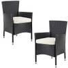 Poly Rattan Gartenstuhl mit Auflage beige-grau 106726 von Casaria