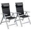 2er Set Aluminium Gartenstuhl von Casaria