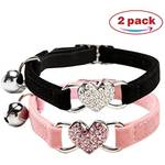 Chukchi verstellbares Katzen-Halsband mit Glocke und Herzanhänger