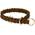 Fettlederhalsband geflochten mit Zugstop-Ring - verchromt und Messing von CopcoPet