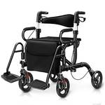 Costway 2 in 1 Rollstuhl & Reiserollator