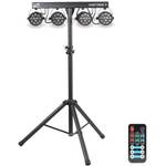 ETEC LED PARTYBAR 3 Scheinwerfer RGBW inkl. Stativ und Fernbedienung