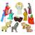 Holztiger Krippenfiguren und Tiere
