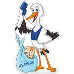 Iulias Freude schenken! Holzstorch mit Baby