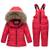 JiAmy Schneeanzug mit Kaputze Daunenjacke + Skihose
