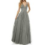 Luckyshe Sexy V-Ausschnitt Ballkleid