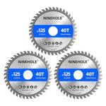 Ninehole 125x22.23mm, 40T, 3PCS