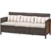 3er Rattansofa von Outsunny