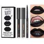 Pakivs 3 Stück Schwarz Matt Flüssiger Lippenstift