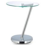 Relaxdays Glas u. Chrom runder Beistelltisch