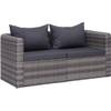 2er Polyrattan Lounge Sofa von vidaXL