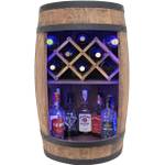 Weeco Holzfass mit Weinhalter