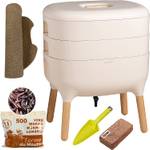 Wormbox I Urbalive Elfenbein, Komplettset I Design Wurmkomposter